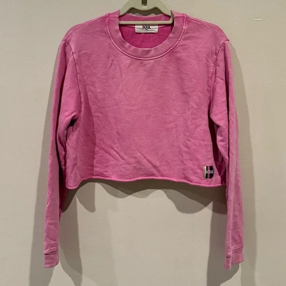 SoulCycle Pink Cropped Sweatshirt - Picture 1 of 3